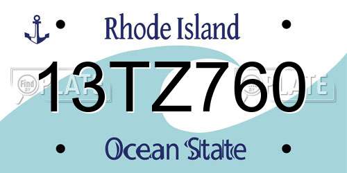 13TZ760 Rhode Island License Plate