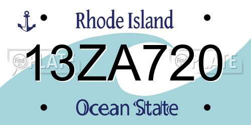 13ZA720 Rhode Island License Plate