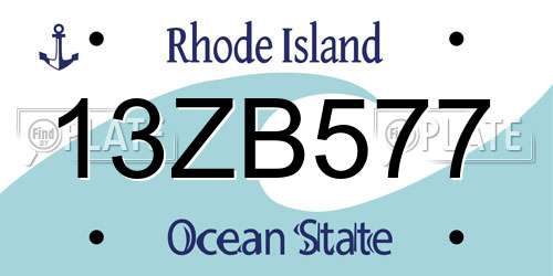 13ZB577 Rhode Island License Plate