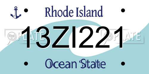 13ZI221 Rhode Island License Plate