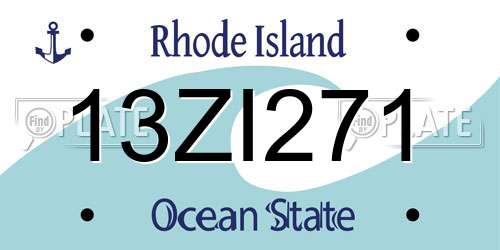 13ZI271 Rhode Island License Plate