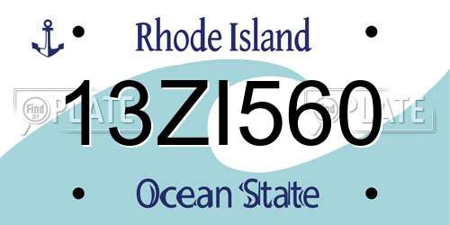 13ZI560 Rhode Island License Plate