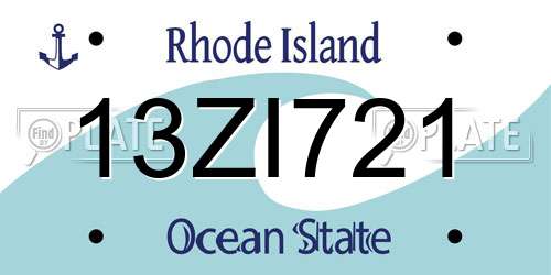 13ZI721 Rhode Island License Plate