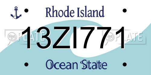 13ZI771 Rhode Island License Plate
