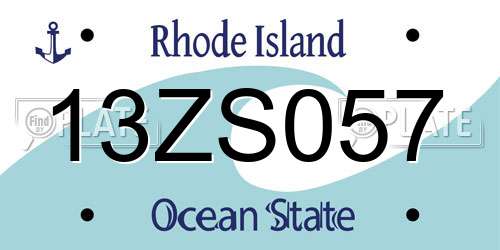 13ZS057 Rhode Island License Plate