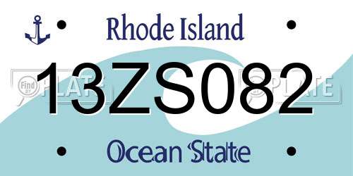 13ZS082 Rhode Island License Plate