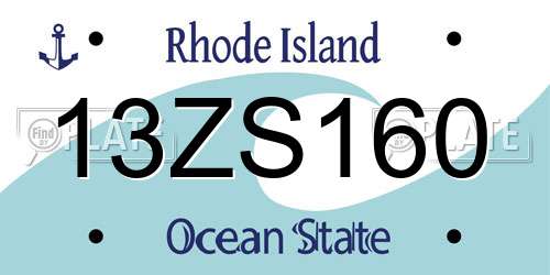 13ZS160 Rhode Island License Plate