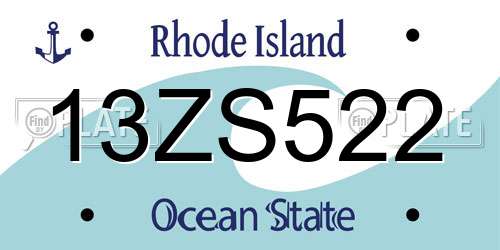 13ZS522 Rhode Island License Plate