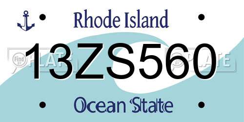 13ZS560 Rhode Island License Plate