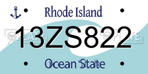 13ZS822 Rhode Island License Plate