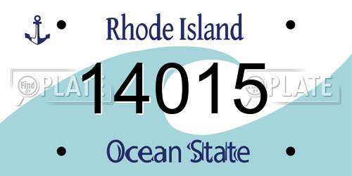 14015 Rhode Island License Plate