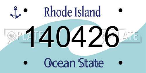 140426 Rhode Island License Plate