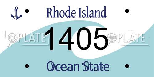 1405 Rhode Island License Plate