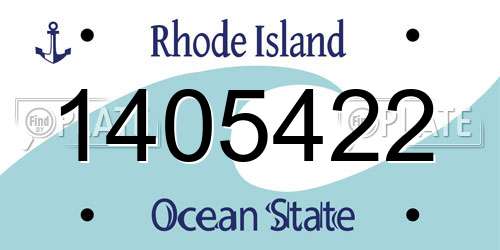 1405422 Rhode Island License Plate