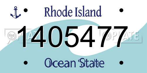 1405477 Rhode Island License Plate