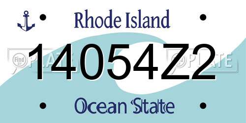 14054Z2 Rhode Island License Plate