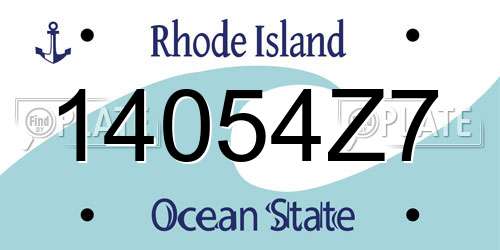 14054Z7 Rhode Island License Plate