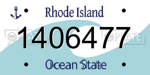 1406477 Rhode Island License Plate