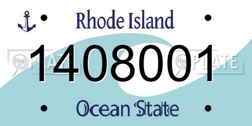 1408001 Rhode Island License Plate