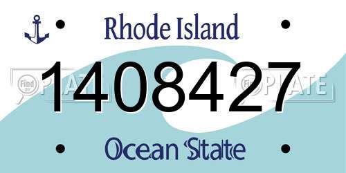 1408427 Rhode Island License Plate