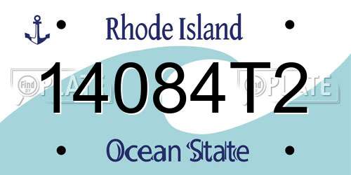 14084T2 Rhode Island License Plate
