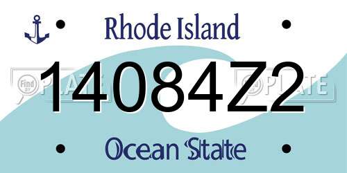 14084Z2 Rhode Island License Plate