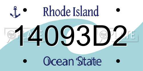 14093D2 Rhode Island License Plate