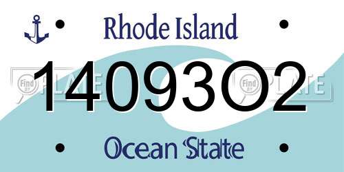 14093O2 Rhode Island License Plate