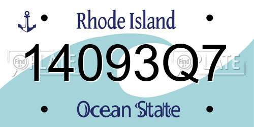 14093Q7 Rhode Island License Plate