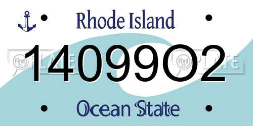 14099O2 Rhode Island License Plate
