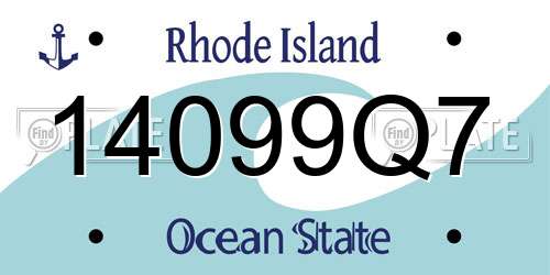14099Q7 Rhode Island License Plate