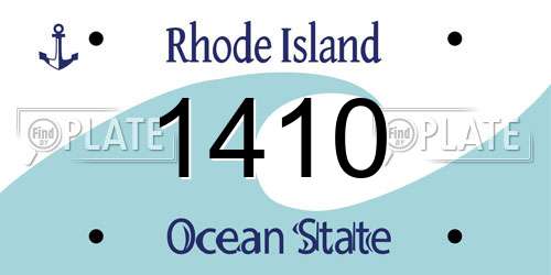 1410 Rhode Island License Plate