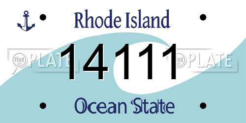 14111 Rhode Island License Plate