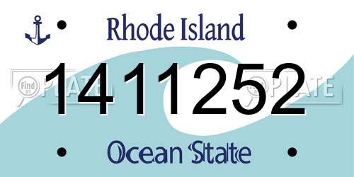 1411252 Rhode Island License Plate