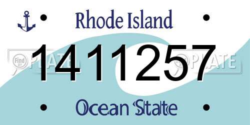 1411257 Rhode Island License Plate