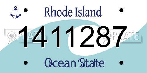 1411287 Rhode Island License Plate