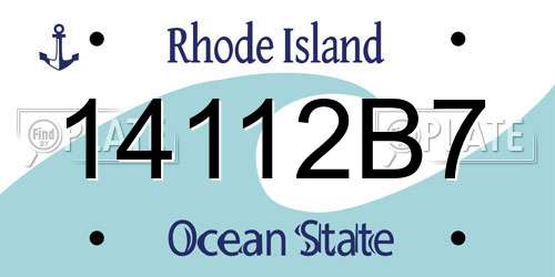 14112B7 Rhode Island License Plate