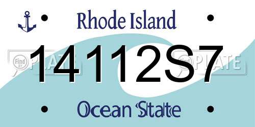 14112S7 Rhode Island License Plate