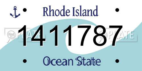 1411787 Rhode Island License Plate
