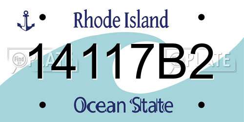 14117B2 Rhode Island License Plate