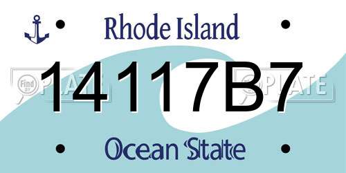 14117B7 Rhode Island License Plate