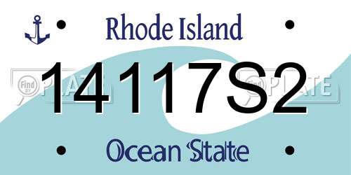 14117S2 Rhode Island License Plate