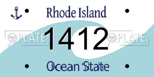 1412 Rhode Island License Plate