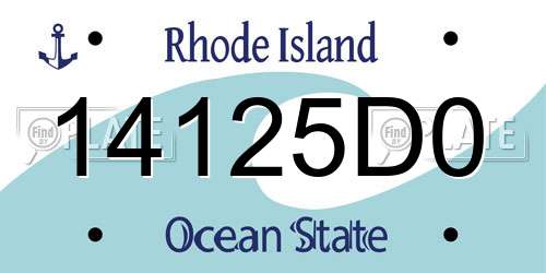 14125D0 Rhode Island License Plate
