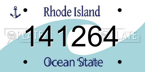 141264 Rhode Island License Plate