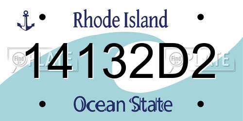 14132D2 Rhode Island License Plate