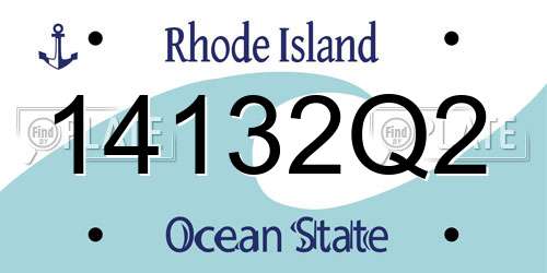 14132Q2 Rhode Island License Plate