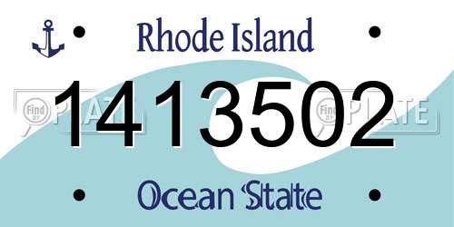 1413502 Rhode Island License Plate