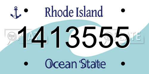 1413555 Rhode Island License Plate