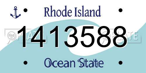1413588 Rhode Island License Plate